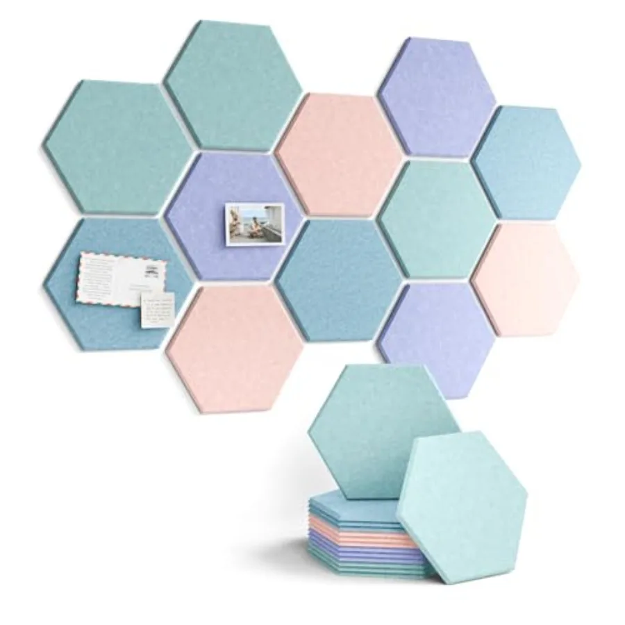 Hexagon Cork Board Alternative for Walls Decor- Felt Bulletin Board Tiles, with 30 Pushpins, 70 Adhesive Tabs for Office, Class
Hexagon Cork Board Alternative for Walls Decor- Felt Bulletin Board Tiles, with 30 Pushpins, 70 Adhesive Tabs for Office, Class