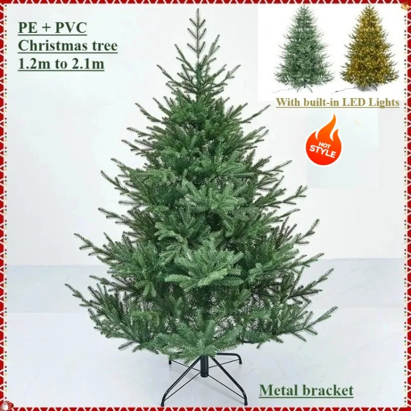 PE+PVC Artificial Christmas Tree Material Built-in LED Light Christmas Tree 1.2m~2.1m Christmas Party Atmosphere Decoration
PE+PVC Artificial Christmas Tree Material Built-in LED Light Christmas Tree 1.2m~2.1m Christmas Party Atmosphere Decoration