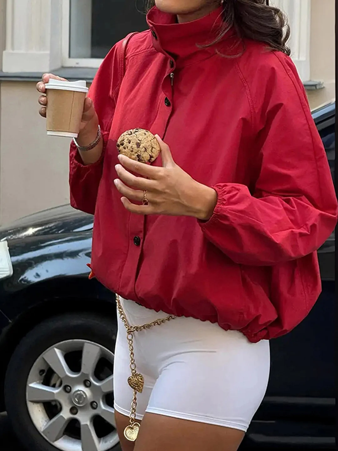 Early Spring 2026 Korean Simple Sle Stand Collar Zipper ort Jaet Women's Red Outerwear Lightweight Baseball irt
Early Spring 2026 Korean Simple Sle Stand Collar Zipper ort Jaet Women's Red Outerwear Lightweight Baseball irt