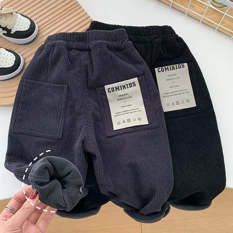 Winter Kids Boys Corduroy Pants Casual Letter Sticker Fleece Warm Infant Babys Boys Trousers Loose Integrated Toddler Boys Pants
Winter Kids Boys Corduroy Pants Casual Letter Sticker Fleece Warm Infant Babys Boys Trousers Loose Integrated Toddler Boys Pants