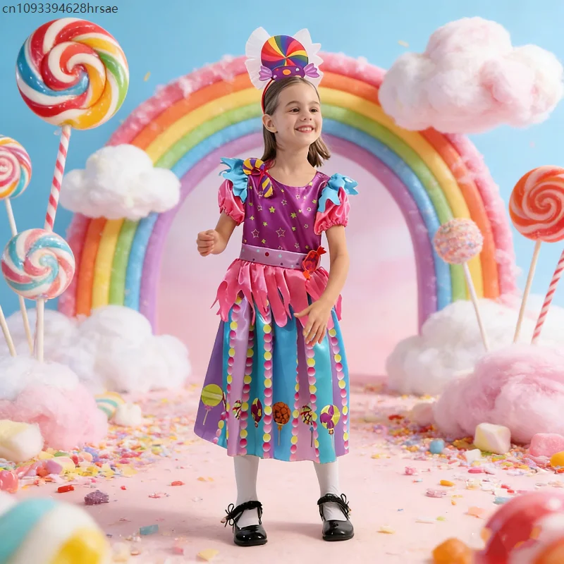 Color Princess Candy Performance Costume Rainbow Lollipop Party Dress With Headband Carnival Birthday Dress For meninas
Color Princess Candy Performance Costume Rainbow Lollipop Party Dress With Headband Carnival Birthday Dress For meninas