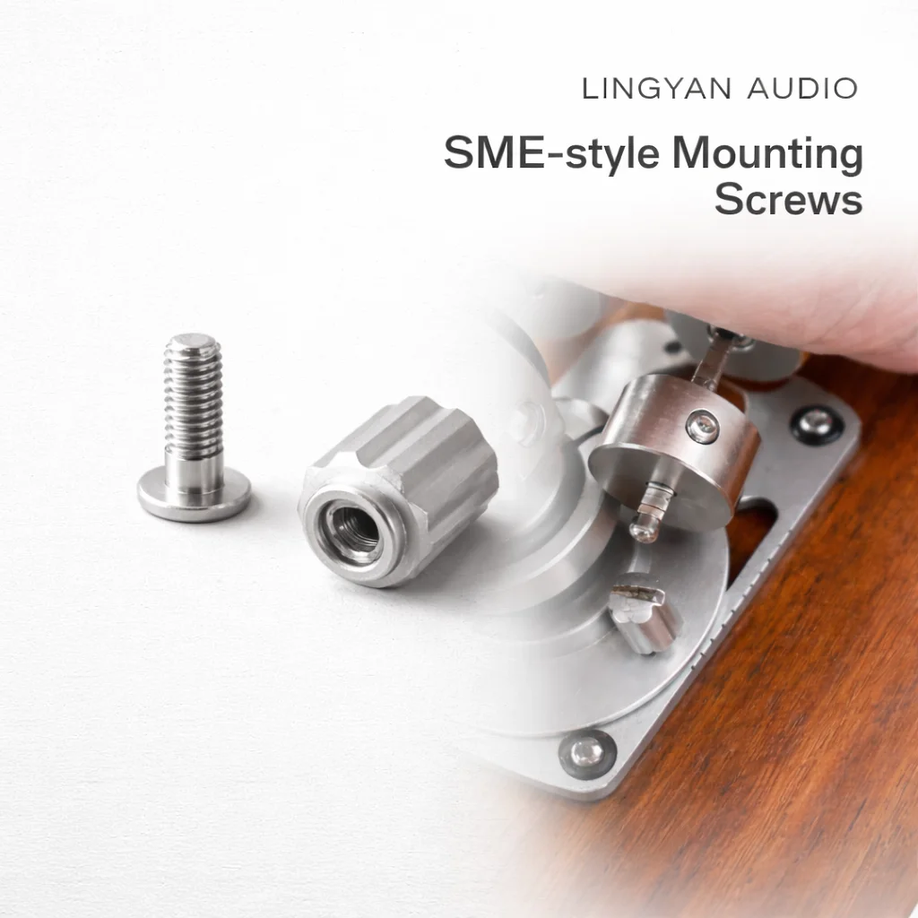 High-Precision SME Turntable Fixing Screw with Knurled Nut, Stainless Steel, Electroplated Sandblasted Finish, 1 Set
High-Precision SME Turntable Fixing Screw with Knurled Nut, Stainless Steel, Electroplated Sandblasted Finish, 1 Set