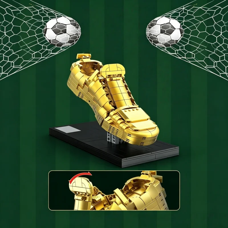 Collectible Sports Cleats Building Blocks Set, Golden Football Shoe Model Bricks, Creative DIY Assembly Toy, Desktop Display Orn
Collectible Sports Cleats Building Blocks Set, Golden Football Shoe Model Bricks, Creative DIY Assembly Toy, Desktop Display Orn