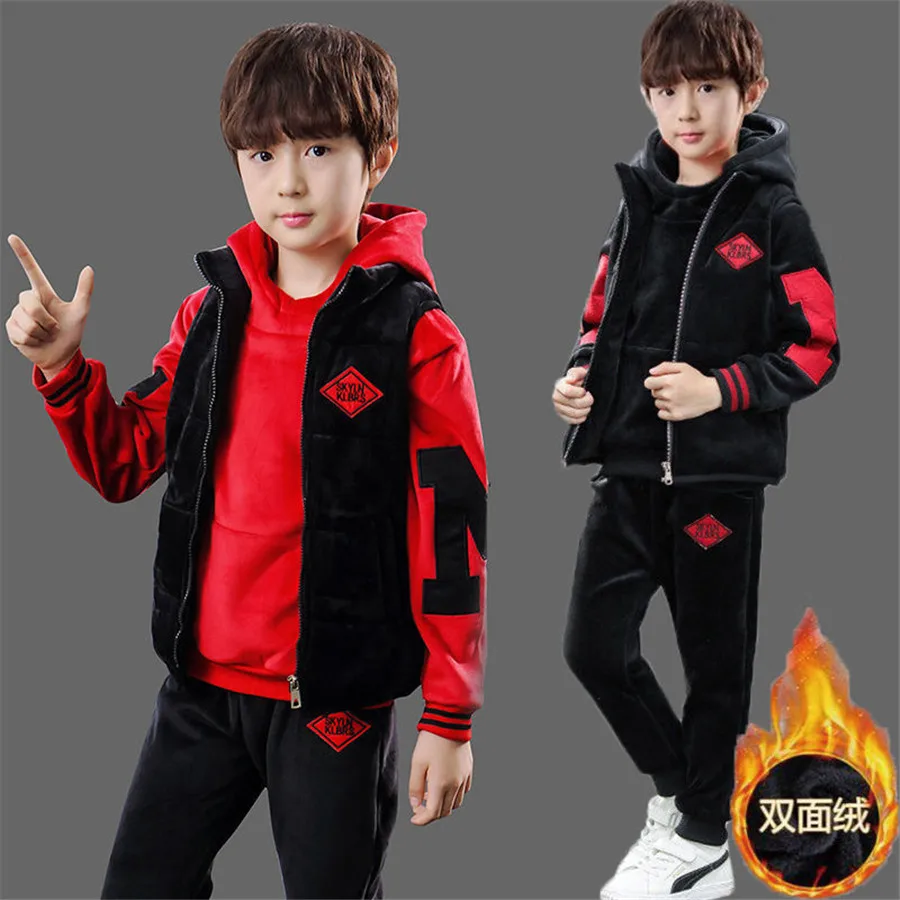 Sports Suit For Boys Girls Warm Clothing Letter Kids Vest + Hoodies + Pants Tracksuit For Kids Children's Sportswear 4 6 8 12Y
Sports Suit For Boys Girls Warm Clothing Letter Kids Vest + Hoodies + Pants Tracksuit For Kids Children's Sportswear 4 6 8 12Y