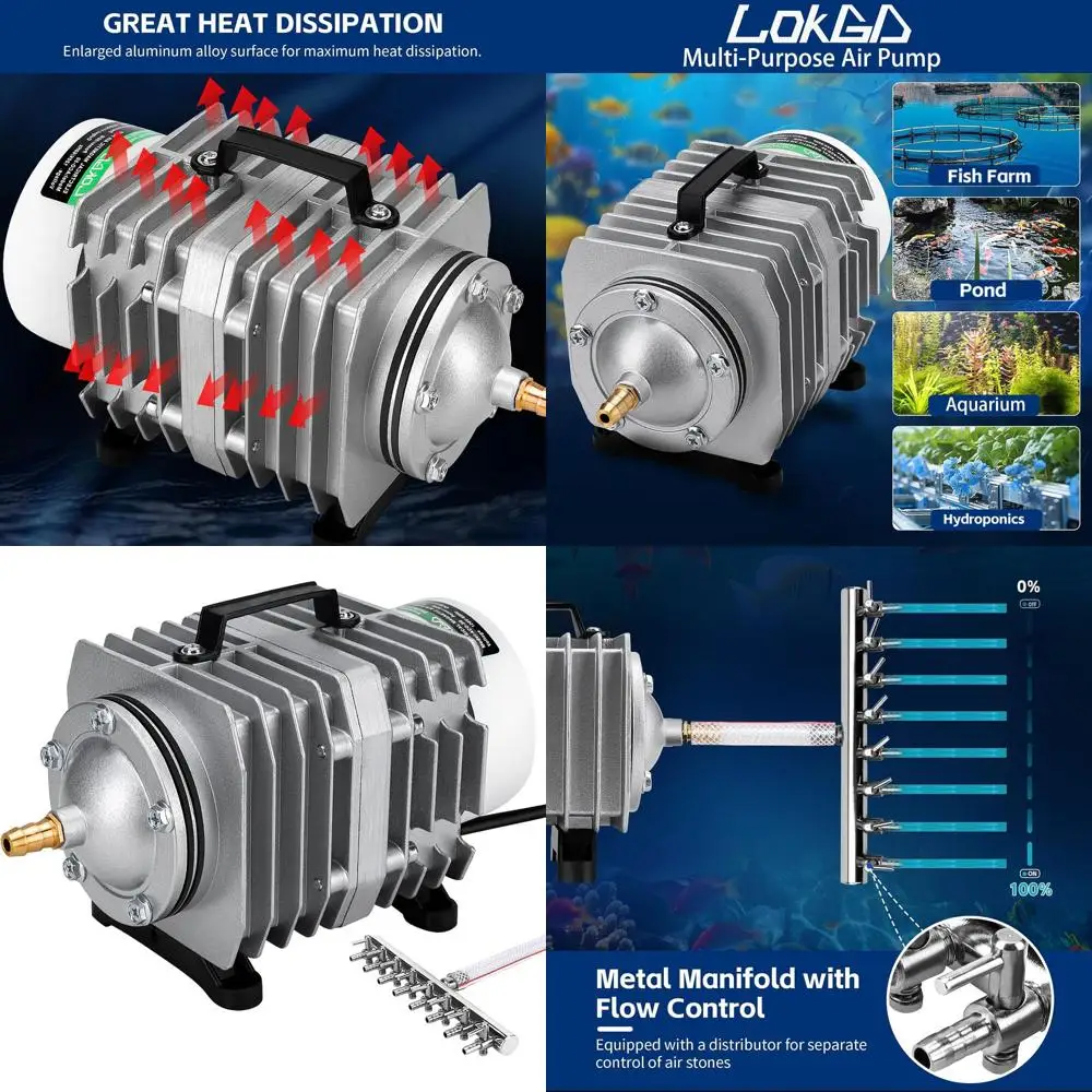 Регулируемый воздушный компрессор 950-1110 GPH для аквариумов, прудов и гидропонных систем
Регулируемый воздушный компрессор 950-1110 GPH для аквариумов, прудов и гидропонных систем