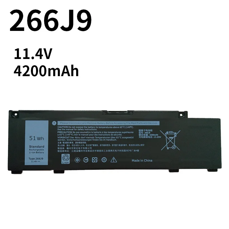 New Laptop Battery 266J9 For Dell G3 15 3590 3500 G5 15 5500 5505 Inspiron 14 5490 M4GWP PN1VN 11.4V 51WH
New Laptop Battery 266J9 For Dell G3 15 3590 3500 G5 15 5500 5505 Inspiron 14 5490 M4GWP PN1VN 11.4V 51WH