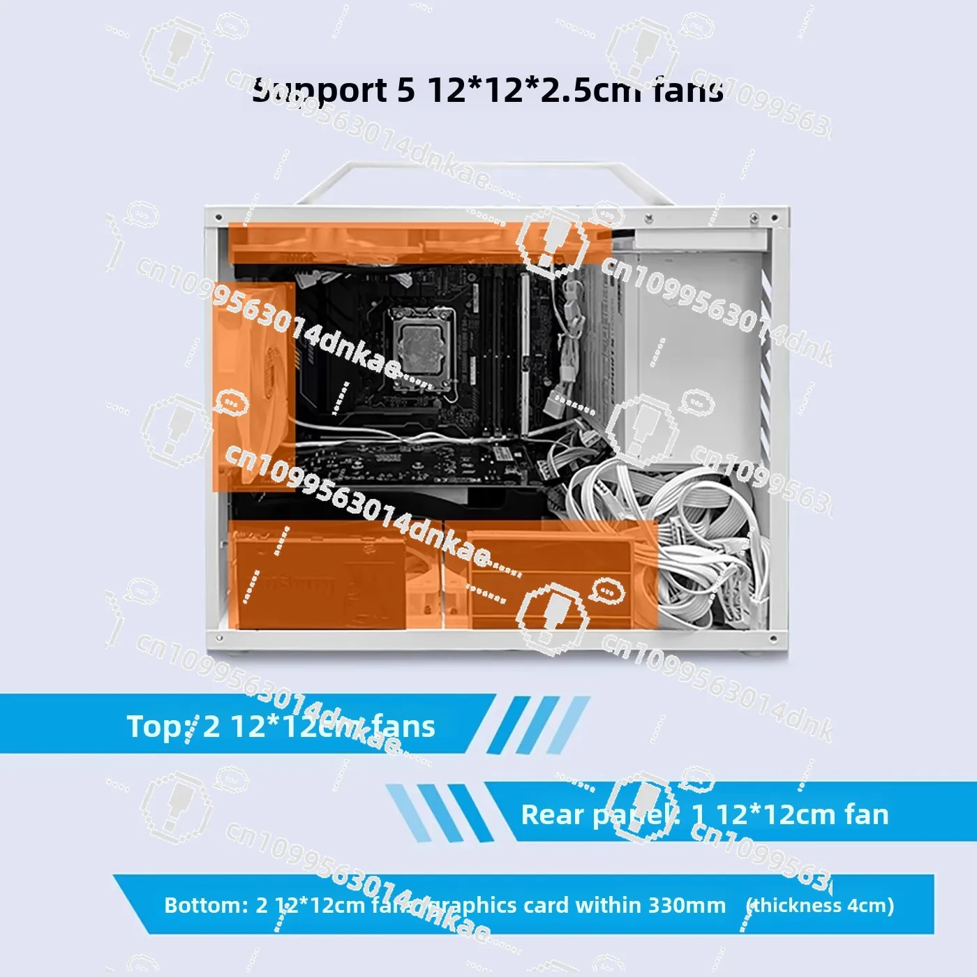 Mini Desktop Computer Case MATX/ITX Small Board Portable M3 Gaming PC Build Full Tower Transparent Side Window Computer Case