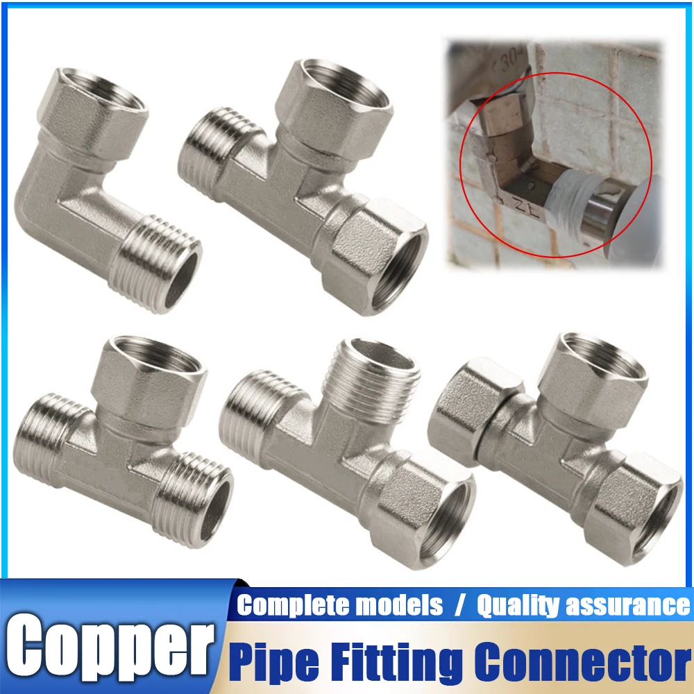 1/2" BSP Female Male Thread Tee Type Reducing Copper-plated Nickel Elbow Butt Joint Adapter Cap Plug Coupler Plumbing Fittings
1/2" BSP Female Male Thread Tee Type Reducing Copper-plated Nickel Elbow Butt Joint Adapter Cap Plug Coupler Plumbing Fittings