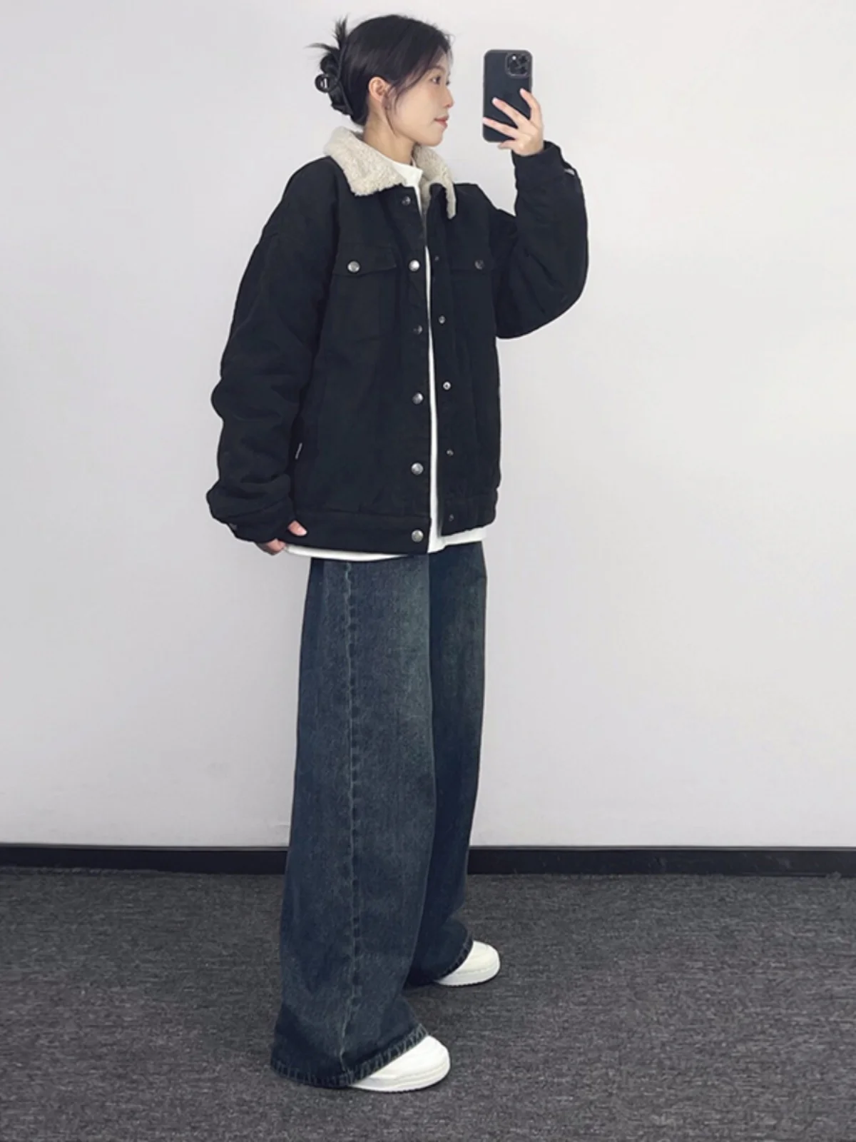 Bla Lamb Velvet Denim Jaet Men's Autumn Winter Flip Collar Workwear Jaet Thiened Warm Cotton Pure Color Casual Sle
Bla Lamb Velvet Denim Jaet Men's Autumn Winter Flip Collar Workwear Jaet Thiened Warm Cotton Pure Color Casual Sle