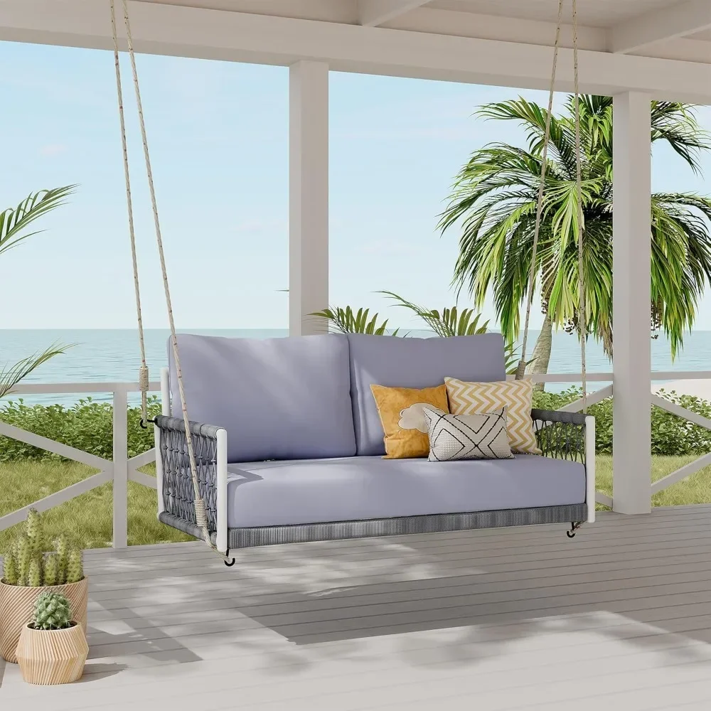 2 Seat Swing Sofa,1-Piece Woven Rope Outdoor Swing Chiar With Soft Cushions Seating 2 For Backyard, Easy To Assemble
2 Seat Swing Sofa,1-Piece Woven Rope Outdoor Swing Chiar With Soft Cushions Seating 2 For Backyard, Easy To Assemble