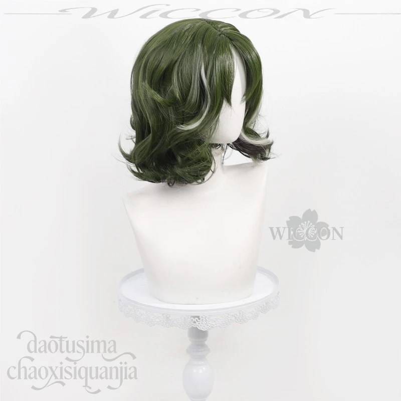 Dark Green Short Curly Wig With White Highlights Charisma Shu Torahime Cosplay Hair Synthetic Wig For Halloween
Dark Green Short Curly Wig With White Highlights Charisma Shu Torahime Cosplay Hair Synthetic Wig For Halloween