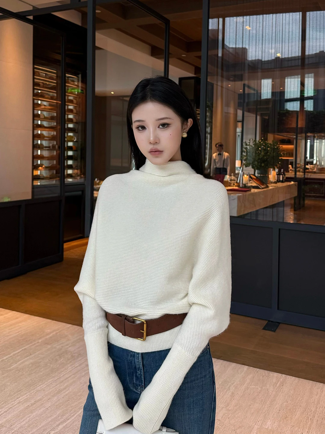 Gray Batwing Sleeve Base Layer Knitwear Women's Autumn Winter Inner Wear Outerwear Waist Belted Slim Fit Top Commute Style
Gray Batwing Sleeve Base Layer Knitwear Women's Autumn Winter Inner Wear Outerwear Waist Belted Slim Fit Top Commute Style