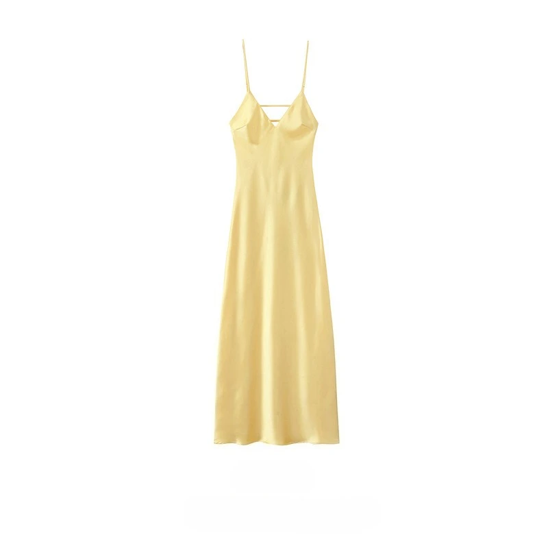 New Chic Women Solid Satin Long Dress Fashion Sling Chest Wrapped Backless Zipper High Waist Robe Summer Lady Daily Vestido
New Chic Women Solid Satin Long Dress Fashion Sling Chest Wrapped Backless Zipper High Waist Robe Summer Lady Daily Vestido