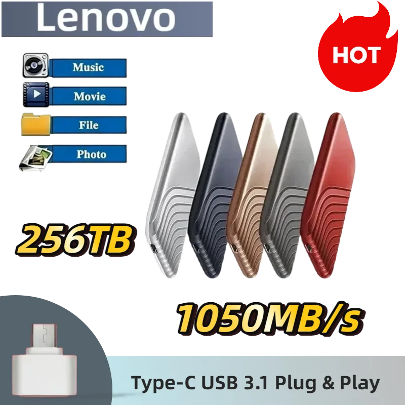 Внешний портативный SSD-накопитель Lenovo 2 ТБ, 4 ТБ, 8 ТБ, 16 ТБ с USB 3.1 Type-C для быстрой передачи данных для ноутбуков, ПК, Mac, телефонов, для резервного копирования
Внешний портативный SSD-накопитель Lenovo 2 ТБ, 4 ТБ, 8 ТБ, 16 ТБ с USB 3.1 Type-C для быстрой передачи данных для ноутбуков, ПК, Mac, телефонов, для резервного копирования
