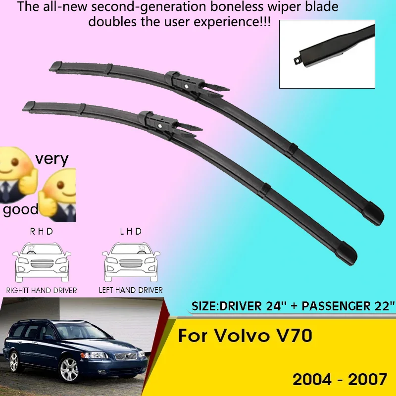 Car Wiper Blades For Volvo V70 2004-2007 Windshield Windscreen Front Window Blades 24"+22" Car Accessories
Car Wiper Blades For Volvo V70 2004-2007 Windshield Windscreen Front Window Blades 24"+22" Car Accessories
