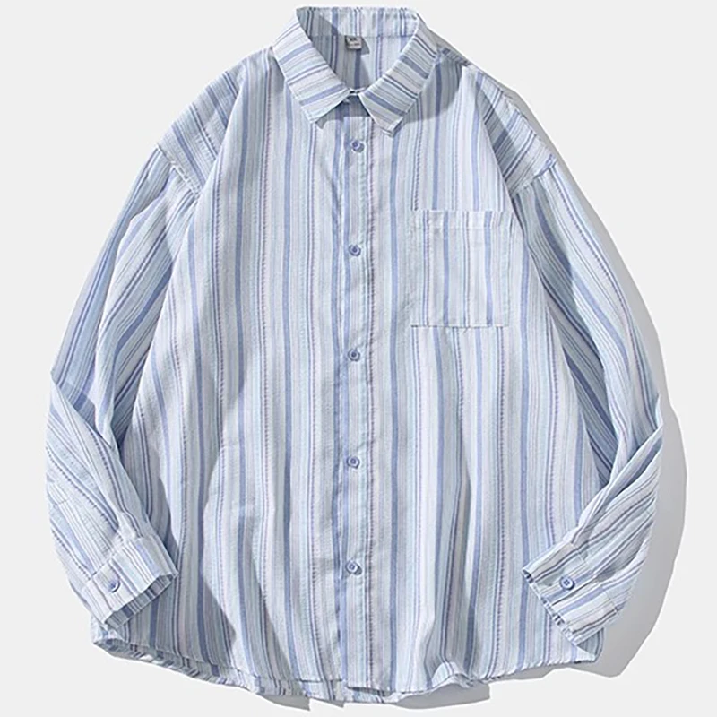 2025 Japanese Spring Button Down Striped Men's Shirts Fashion Casual Couple Shirt Long Sleeved High-Quality Hip-Hop Streetwear
2025 Japanese Spring Button Down Striped Men's Shirts Fashion Casual Couple Shirt Long Sleeved High-Quality Hip-Hop Streetwear