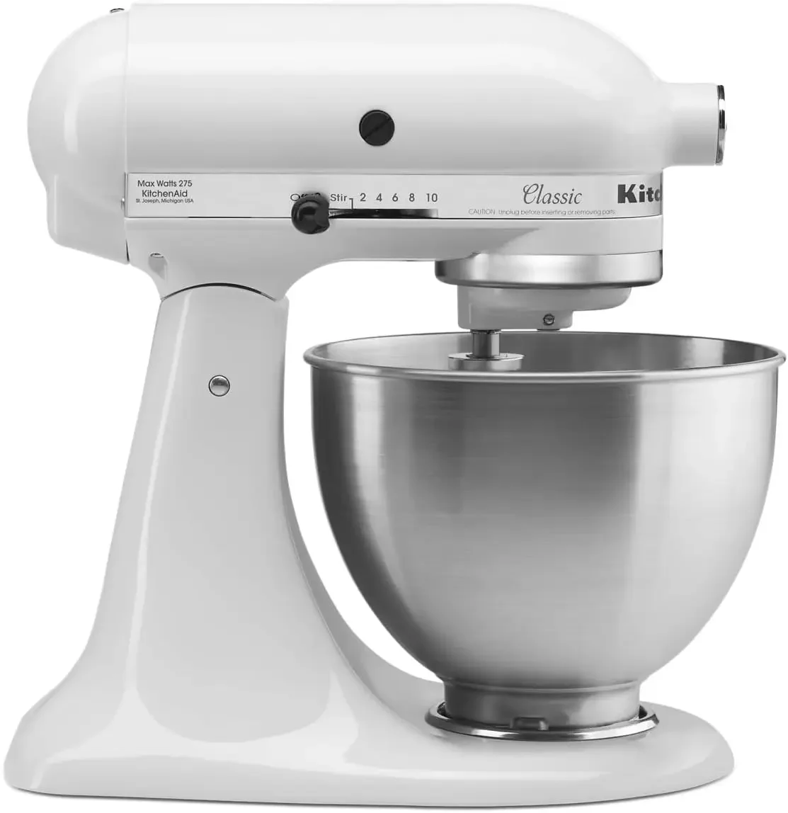 Classic Series 4.5 Quart Tilt-Head Stand Mixer K45SS, White
Classic Series 4.5 Quart Tilt-Head Stand Mixer K45SS, White
