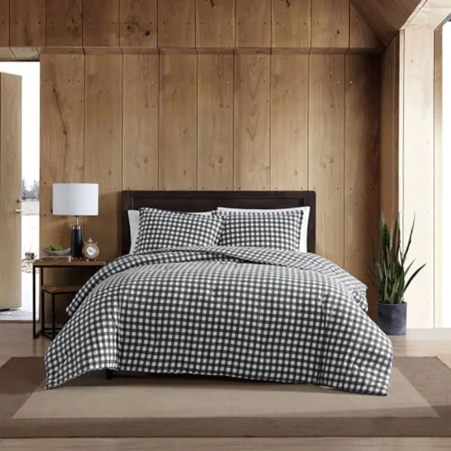 Duvet Cover Set Reversible Flannel Bedding Set with Matching Sham Medium-Weight Dorm Essentials Preston Grey
Duvet Cover Set Reversible Flannel Bedding Set with Matching Sham Medium-Weight Dorm Essentials Preston Grey