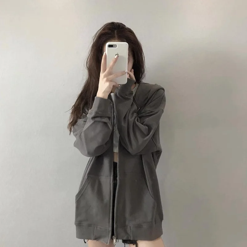 New in Outerwears Women Sports Jacket Hooded Windbreaker Loose Top Gray Casual Hoodie Zipper Clothes Sweatshirt Tracksuit Jacket
New in Outerwears Women Sports Jacket Hooded Windbreaker Loose Top Gray Casual Hoodie Zipper Clothes Sweatshirt Tracksuit Jacket