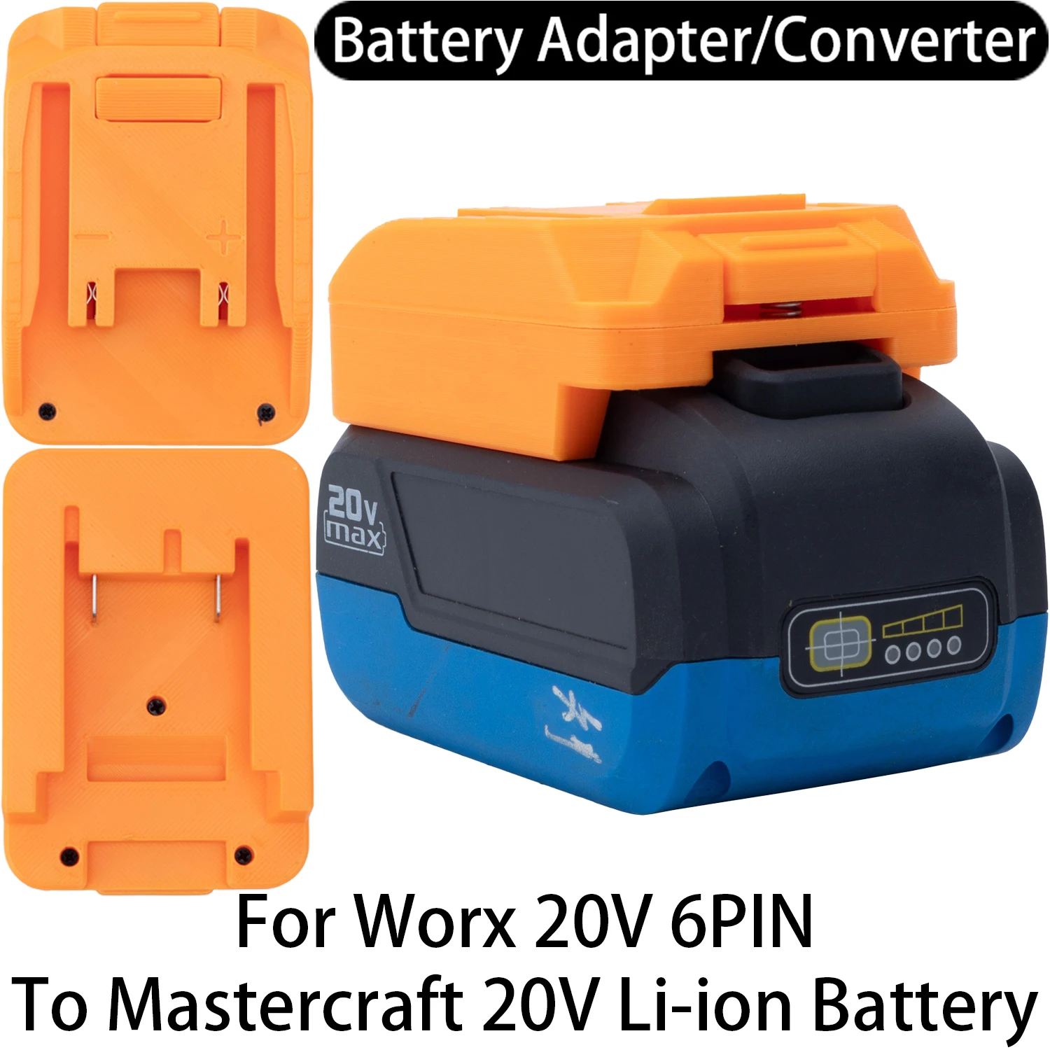 Adapter Converter For Worx 20V 6PIN Li-ion Tool To Mastercraft 20V Li-ion Battery Adapter Converter Power Tool Accessory
Adapter Converter For Worx 20V 6PIN Li-ion Tool To Mastercraft 20V Li-ion Battery Adapter Converter Power Tool Accessory
