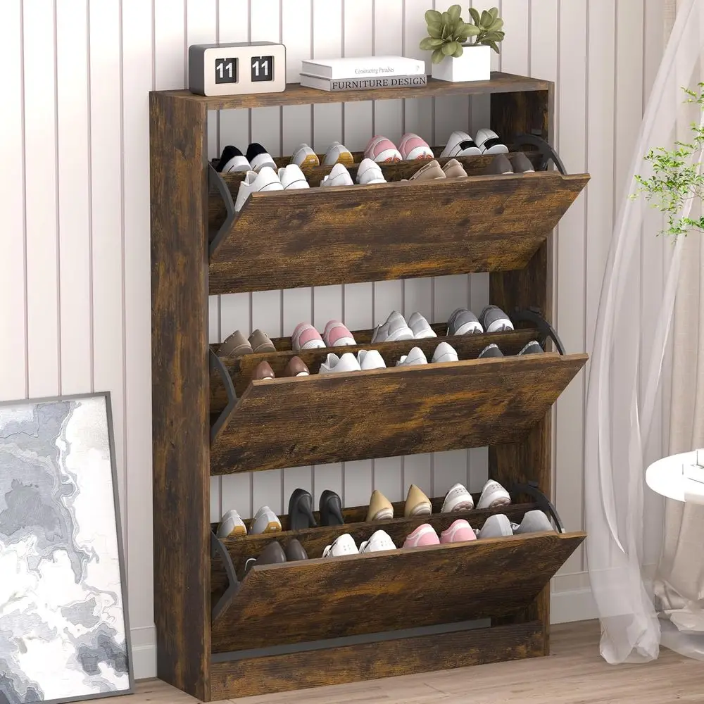 Shoe Cabinet with 3 Flip Drawers, Hidden Wood Shoe Cabinet,Freestanding Shoe Storage Cabinet for Entryway Hallway
Shoe Cabinet with 3 Flip Drawers, Hidden Wood Shoe Cabinet,Freestanding Shoe Storage Cabinet for Entryway Hallway