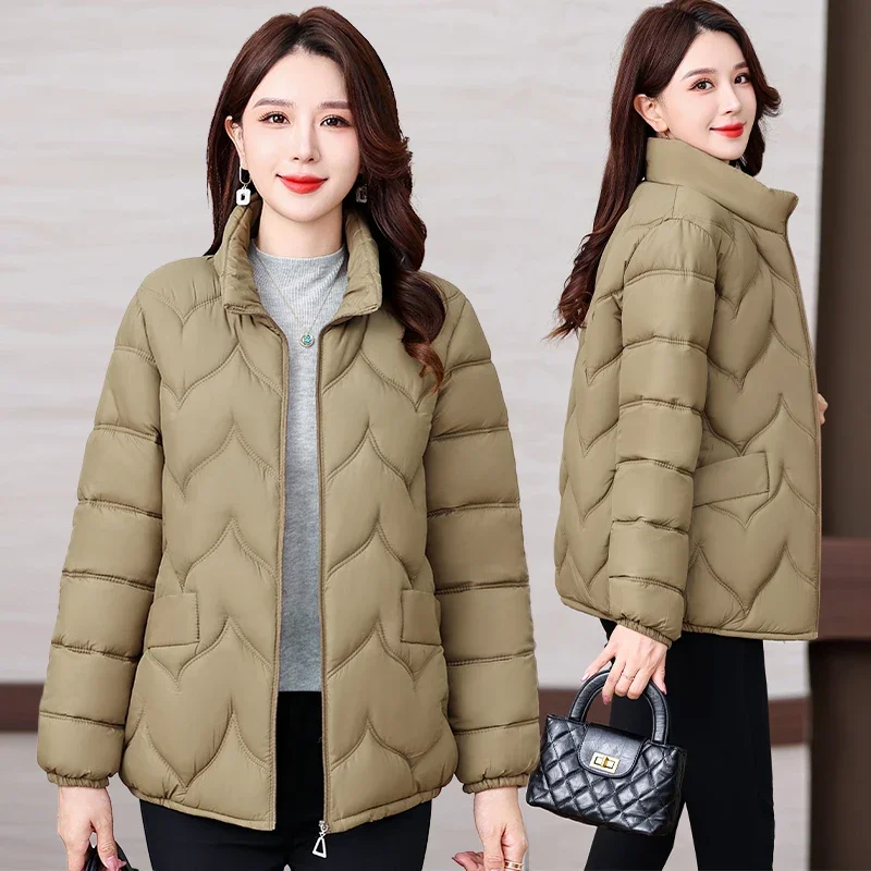 Cotton Padded Jacket for Women Winter Coat Middle-Aged Fashion Long Sleeve Outerwear Female Stand Collar Warm Overcoats
Cotton Padded Jacket for Women Winter Coat Middle-Aged Fashion Long Sleeve Outerwear Female Stand Collar Warm Overcoats