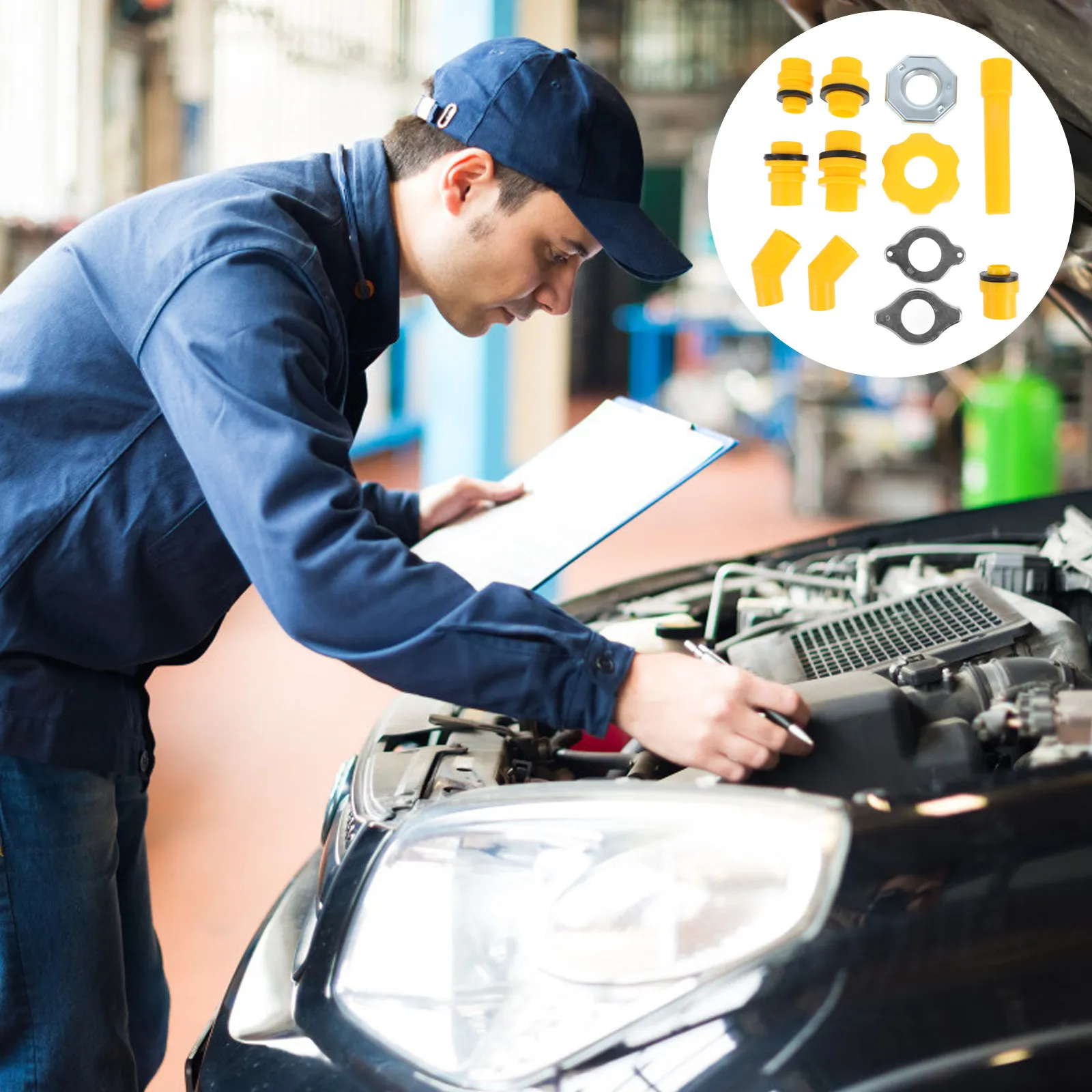 1Set Radiator Filling Kit Spill Free Coolant Funnel for Fast and Clean Automotive Coolant Replacement with No Air Bubbles