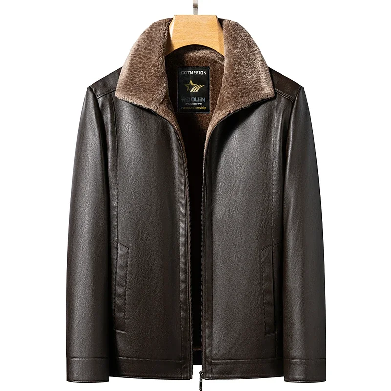 Business Casual Top Black Coffee Middle Aged Youth Autumn Winter Men's Natural Jacket Thickened Fur Integrated Leather Coat
Business Casual Top Black Coffee Middle Aged Youth Autumn Winter Men's Natural Jacket Thickened Fur Integrated Leather Coat