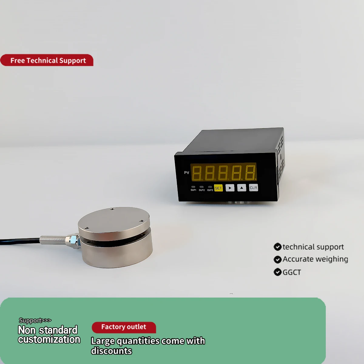 High Precision Flat Membrane Load Cell with 5-Digit LED Display Controller Set Membrane Weight Pressure Sensor Kit
High Precision Flat Membrane Load Cell with 5-Digit LED Display Controller Set Membrane Weight Pressure Sensor Kit