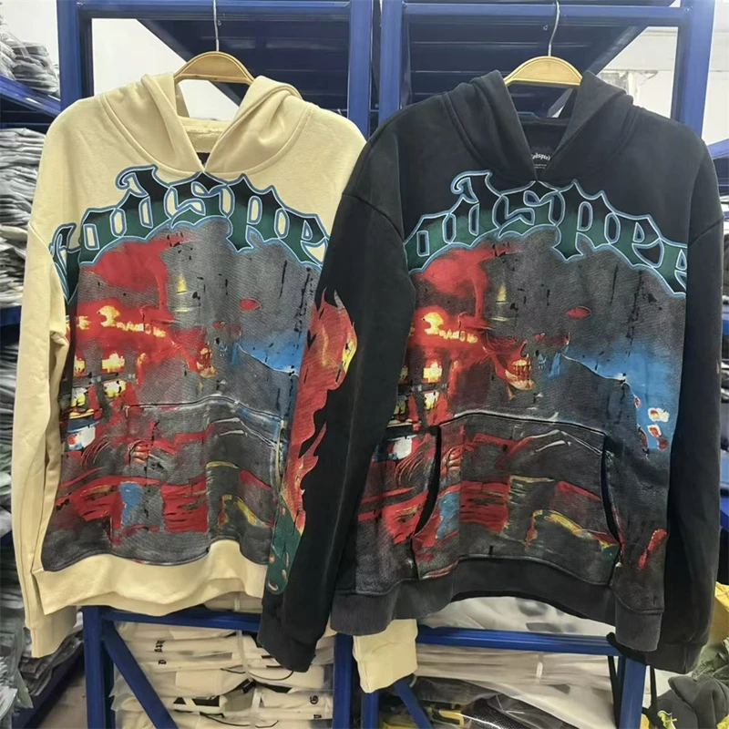 Godspeed Американская ретро толстовка с принтом головы черепа для пары, свободная уличная одежда, повседневная длинная футболка Све, осенняя мода с капюшоном
Godspeed Американская ретро толстовка с принтом головы черепа для пары, свободная уличная одежда, повседневная длинная футболка Све, осенняя мода с капюшоном