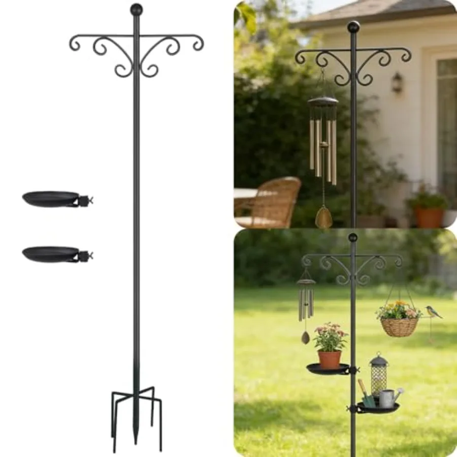 Upgraded 74" Double Shepherds Hooks Outdoor Bird Feeder Hanging Plants Wind Chime Hanger, Waterproof Metal and Adjustable-Heigh
Upgraded 74" Double Shepherds Hooks Outdoor Bird Feeder Hanging Plants Wind Chime Hanger, Waterproof Metal and Adjustable-Heigh