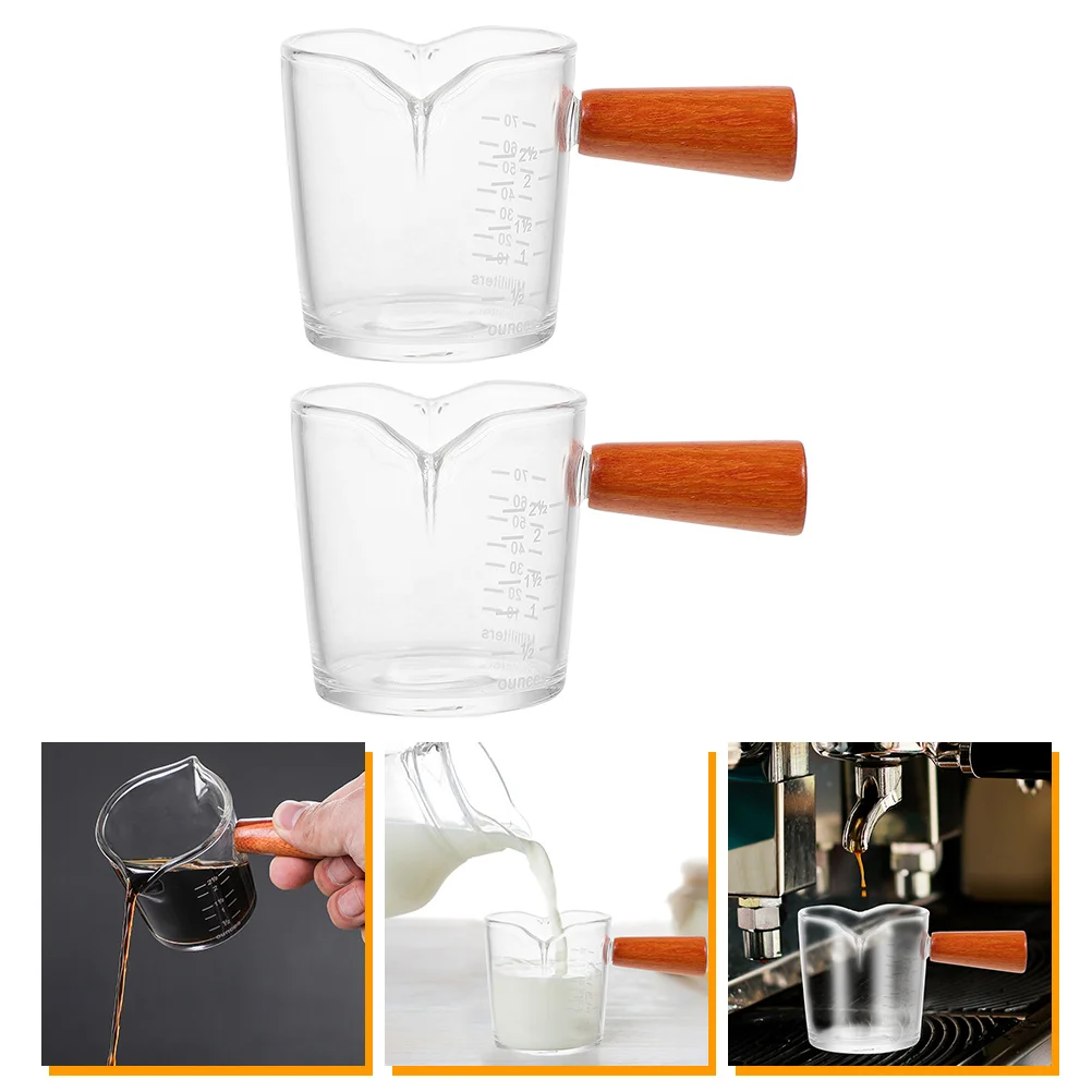 2pcs Wooden Handle Milk Cup Glass Coffee Cup Scale Measuring Transparent Dual Mouth Functional Home Kitchen Baking Tool Easy
2pcs Wooden Handle Milk Cup Glass Coffee Cup Scale Measuring Transparent Dual Mouth Functional Home Kitchen Baking Tool Easy