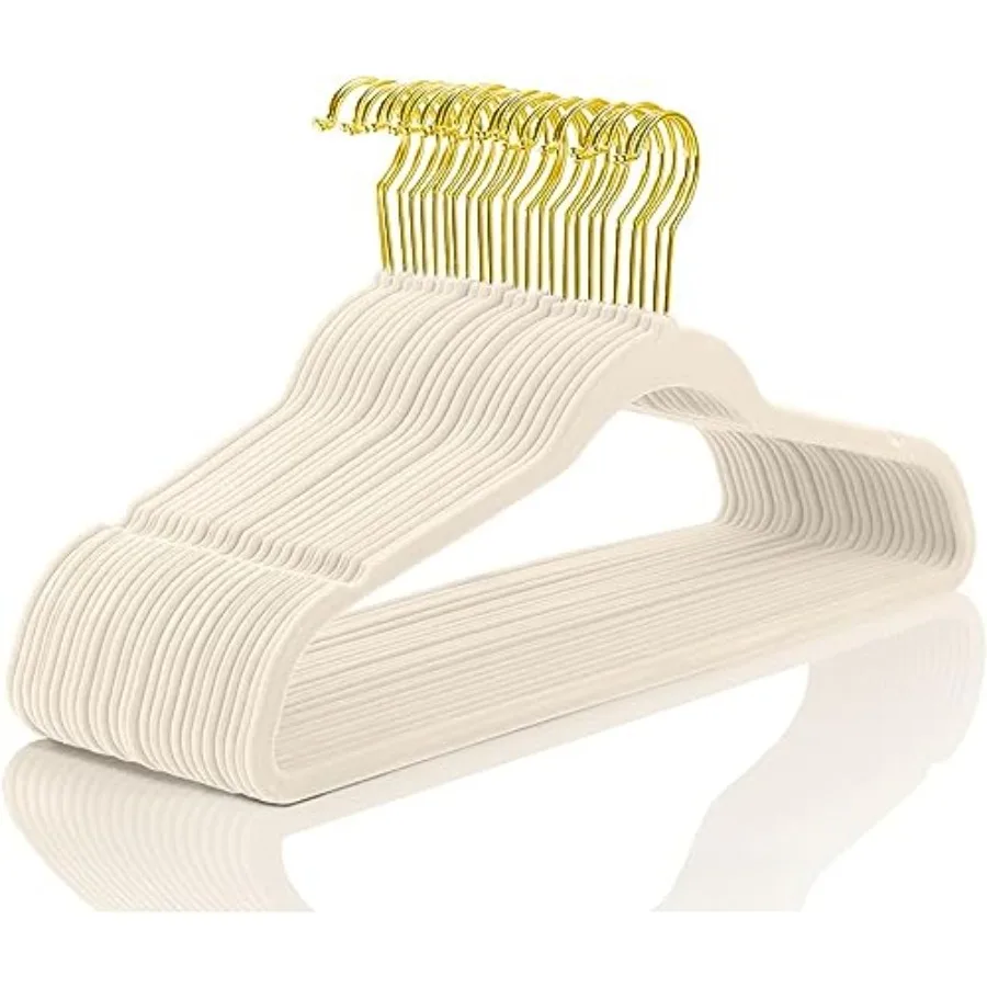 Premium Velvet Hangers Pcs Heavyduty - Non Slip Slimline - Velvet Suit Hangers Ivory - Gold Hooks, Space Saving Clothes Hangers
Premium Velvet Hangers Pcs Heavyduty - Non Slip Slimline - Velvet Suit Hangers Ivory - Gold Hooks, Space Saving Clothes Hangers