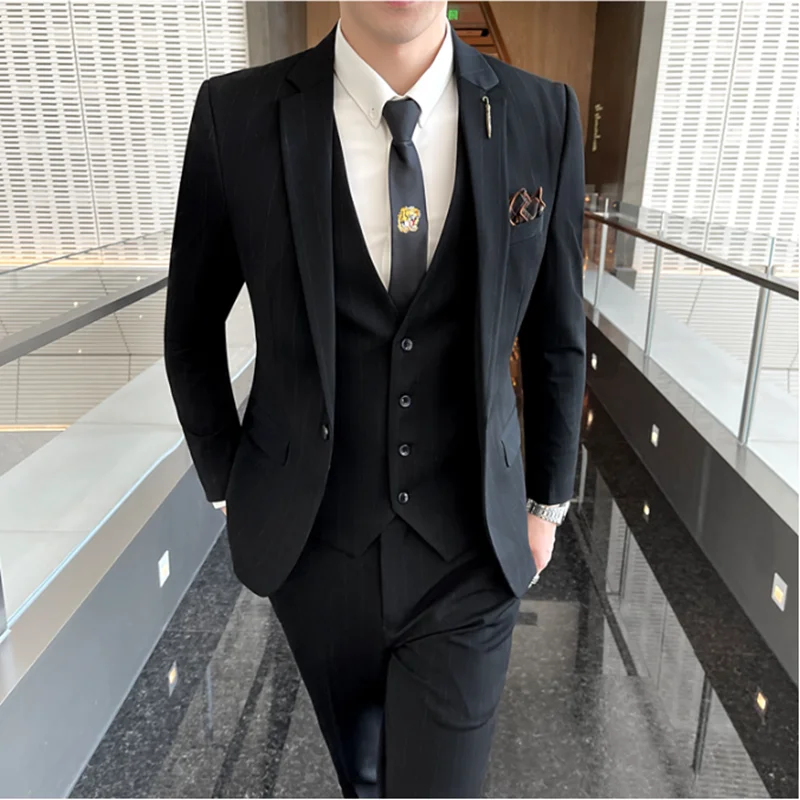 High Quality S-5XL (suit + Vest + Trousers) British Style Fashion Business Work Party Wedding Men's Slim Suit Three-piece Suit
High Quality S-5XL (suit + Vest + Trousers) British Style Fashion Business Work Party Wedding Men's Slim Suit Three-piece Suit