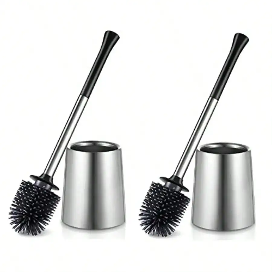 Toilet Bowl Brush Holder Set: 2Pack Silicone Stainl Steel Deep Cleaning Toilet Cleaner Brush For Bathroom Restroom - Compact Modern Rv Toilet Scrubber Accories With Caddy
Toilet Bowl Brush Holder Set: 2Pack Silicone Stainl Steel Deep Cleaning Toilet Cleaner Brush For Bathroom Restroom - Compact Modern Rv Toilet Scrubber Accories With Caddy