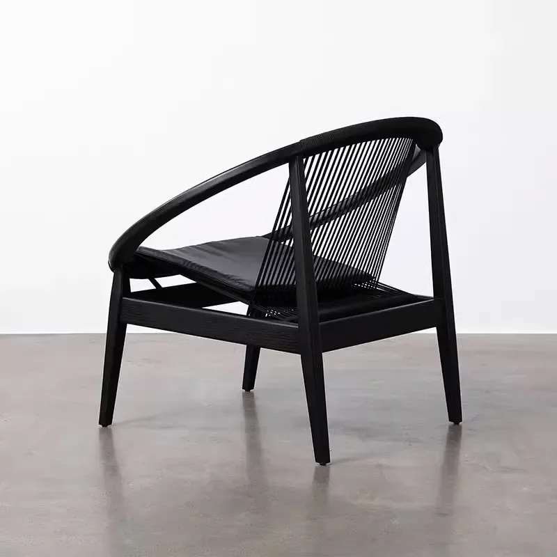 Leisure Chair Modern Minimalist Rope Backrest Home Living Room Solid Wood Armchair
Leisure Chair Modern Minimalist Rope Backrest Home Living Room Solid Wood Armchair