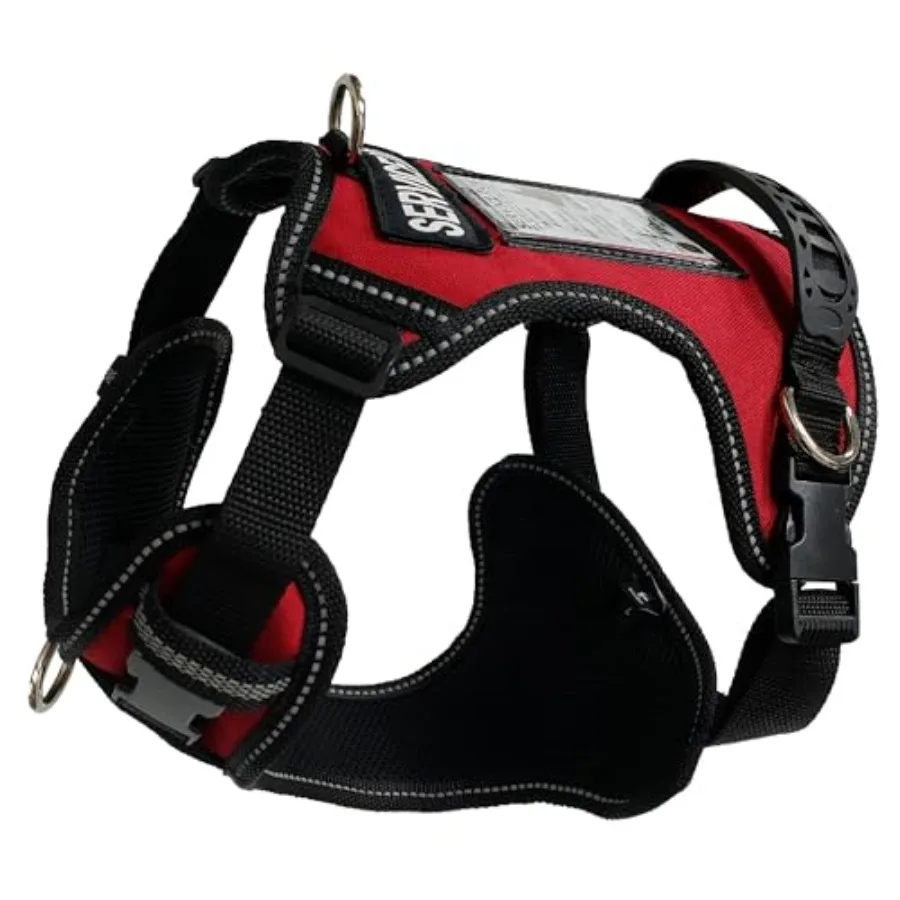 No Pull Harness - Adjustable Service Dog Vest for XL Dogs, Red, 31"-44" with Patch, Control Handle, ID Window, D-Rings & Reflect
No Pull Harness - Adjustable Service Dog Vest for XL Dogs, Red, 31"-44" with Patch, Control Handle, ID Window, D-Rings & Reflect