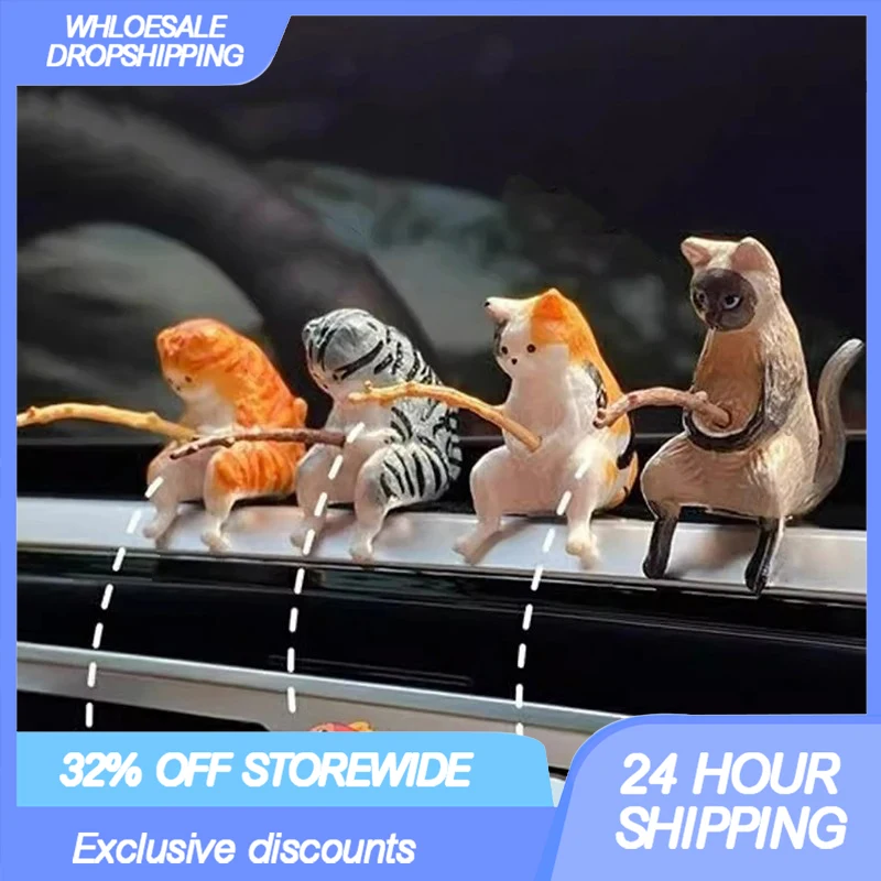 Adorable Resin Fishing Cat Car Interior Ornaments Accessories Cute Miniature Figurines Auto Decoration Small Gifts for Friend
Adorable Resin Fishing Cat Car Interior Ornaments Accessories Cute Miniature Figurines Auto Decoration Small Gifts for Friend