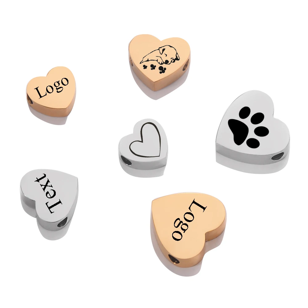 10Pcs/lot Stainless Steel Mirror Polish Heart Spacer Beads Charms For DIY Custom Name Logo Making Necklaces Bracelets Jewelry
10Pcs/lot Stainless Steel Mirror Polish Heart Spacer Beads Charms For DIY Custom Name Logo Making Necklaces Bracelets Jewelry