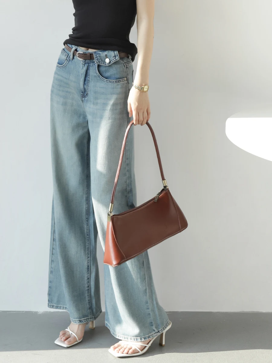 High Waist Wide Leg Casual l Drop Crotch Jeans Women Slimming Belted Denim Pants MZOMXO Retro Sle Summer Wear
High Waist Wide Leg Casual l Drop Crotch Jeans Women Slimming Belted Denim Pants MZOMXO Retro Sle Summer Wear