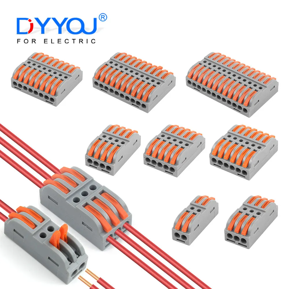 25/50PCS Fast Cable Electrical Connectors With Lever Push-in Wiring Terminal Block Universal Splitter 2/3/4/5/6/8/10/12 Ports
25/50PCS Fast Cable Electrical Connectors With Lever Push-in Wiring Terminal Block Universal Splitter 2/3/4/5/6/8/10/12 Ports