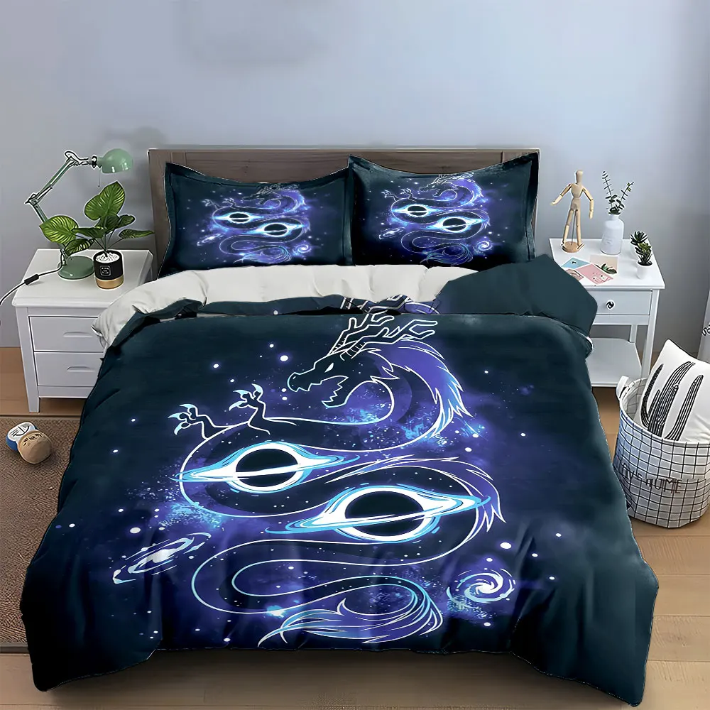 "Dragon Galaxy Space Art Decor" Bedding Set with 1 Duvet Cover 2 Pillowcases Single Double King Queen, Gift
"Dragon Galaxy Space Art Decor" Bedding Set with 1 Duvet Cover 2 Pillowcases Single Double King Queen, Gift