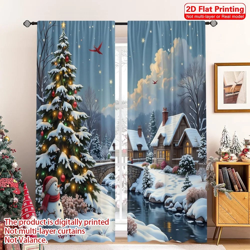 2pcs 2D flat printing Christmas Party Curtain Winter Village Snowing Night Snowy Polyester Without Electricity Party Decorations
2pcs 2D flat printing Christmas Party Curtain Winter Village Snowing Night Snowy Polyester Without Electricity Party Decorations