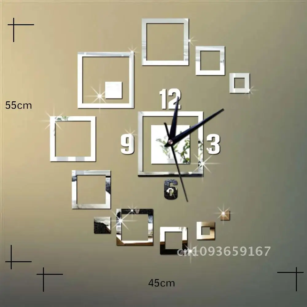 3D DIY Home Wall Clock Acrylic Mirror Mural Square Home Modern Decoration Sticker Fashion Design Watch
3D DIY Home Wall Clock Acrylic Mirror Mural Square Home Modern Decoration Sticker Fashion Design Watch