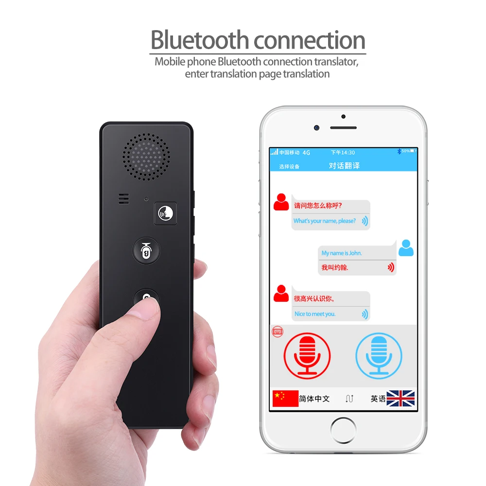 Multi-Languages Smart Voice Translator Bluetooth-compatible translation accurate translation and rapid response Interpreter
Multi-Languages Smart Voice Translator Bluetooth-compatible translation accurate translation and rapid response Interpreter