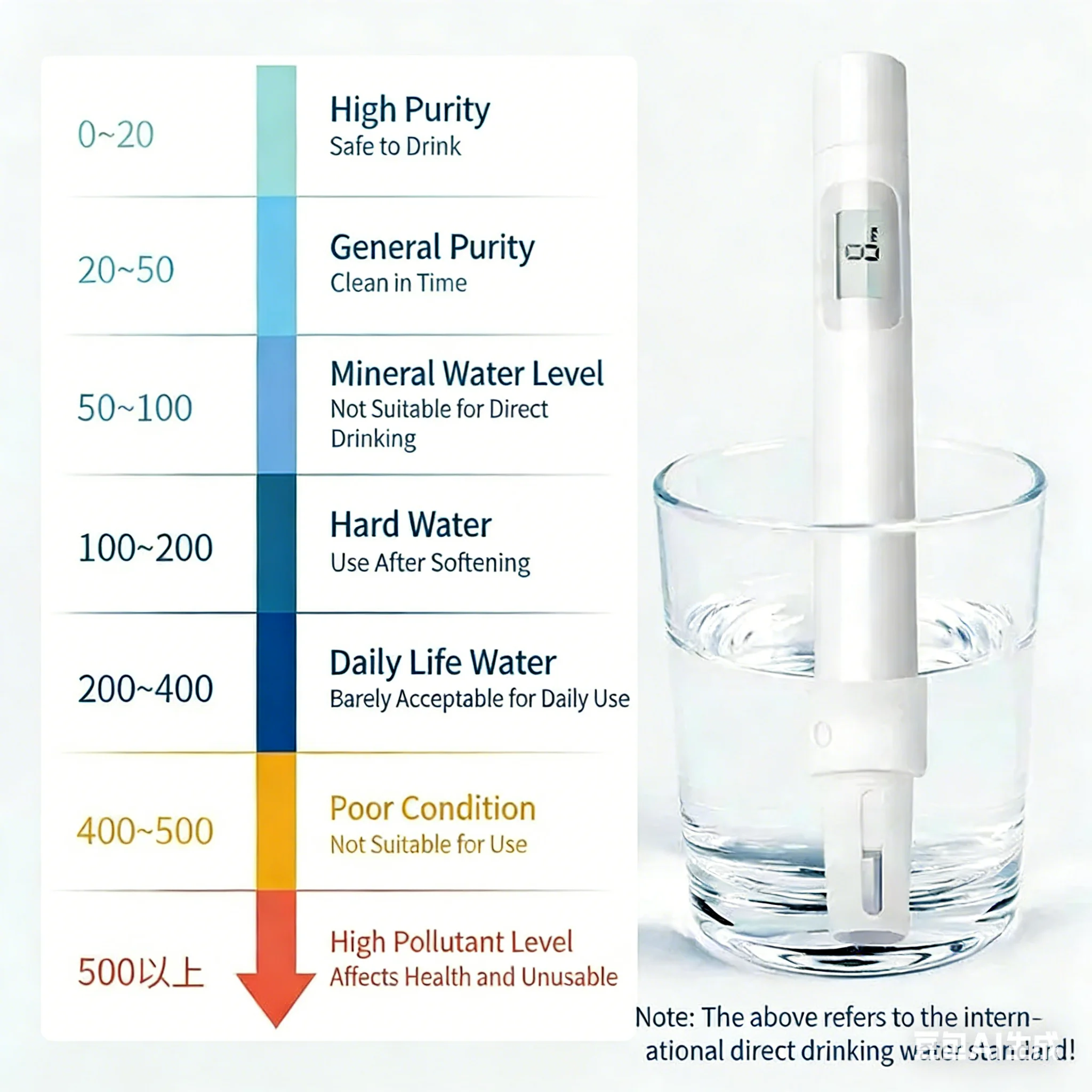 High Precision TDS Water Quality Testing Pen Water Purifier Household Pure Water Quality Tester Tool
High Precision TDS Water Quality Testing Pen Water Purifier Household Pure Water Quality Tester Tool