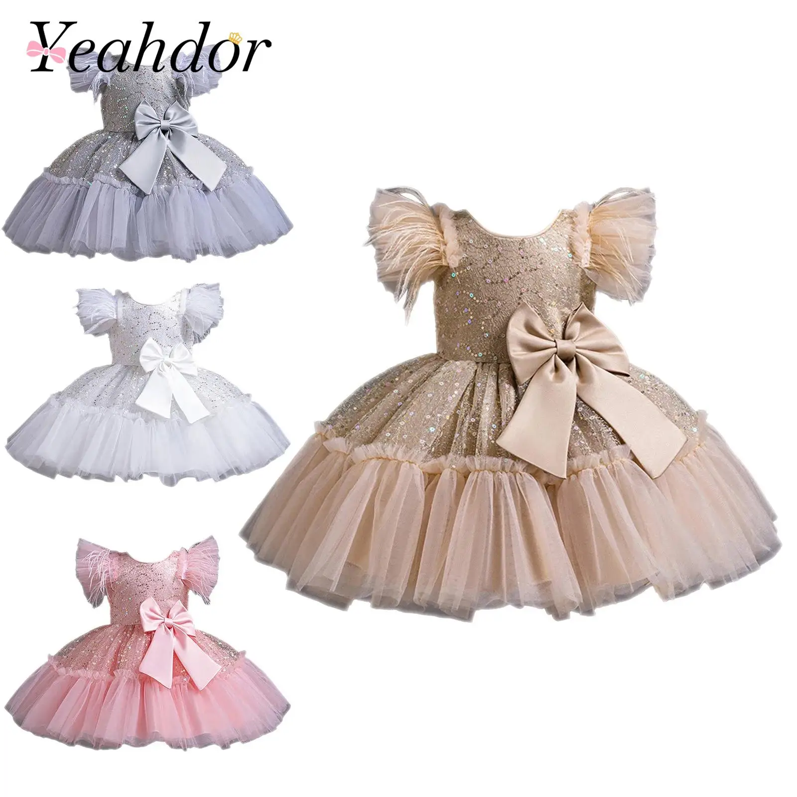 Baby Dress Flower Girl Gown Sequins Bowknot Princess Party Dress for Wedding Pageant Christening Baptism Tolddler Clothes
Baby Dress Flower Girl Gown Sequins Bowknot Princess Party Dress for Wedding Pageant Christening Baptism Tolddler Clothes