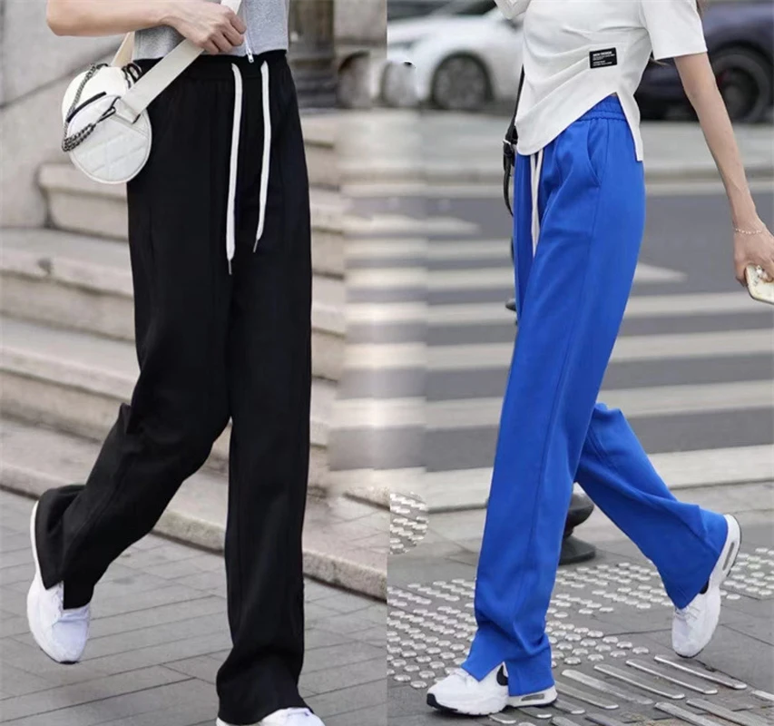 Spring Summer Women's Split Twill Wide Leg Pants Women's Cool Draping Pants Relaxed Slim High Sportswear Pants
Spring Summer Women's Split Twill Wide Leg Pants Women's Cool Draping Pants Relaxed Slim High Sportswear Pants