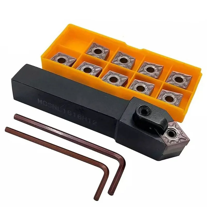 MCSNL1616H12 Holder with CNMG120408 Inserts,External Tool,High Rigidity CNC Lathe Cutter for Steel & Stainless Steel Finishing
MCSNL1616H12 Holder with CNMG120408 Inserts,External Tool,High Rigidity CNC Lathe Cutter for Steel & Stainless Steel Finishing