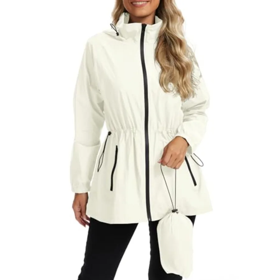 Lightweight Rain Jacket Women Waterproof - Packable Windbreaker Jacket Raincoats for Women with Hood for Travel Outdoor
Lightweight Rain Jacket Women Waterproof - Packable Windbreaker Jacket Raincoats for Women with Hood for Travel Outdoor